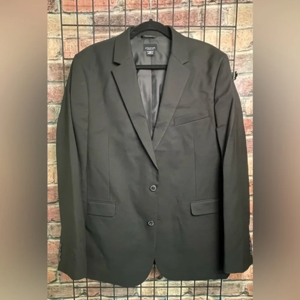 Sears Structure Modern Fit black suit jacket 46 regular
